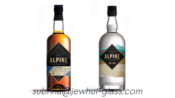 comprar 750ml Apline Whiskey  Glass Bottle -Customization, Super Flint Glass Bottle, American Rum Fabricación en línea