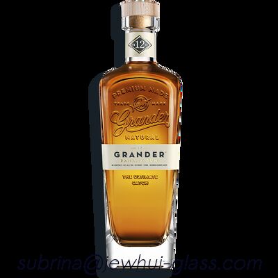 comprar 750ml    Bourbon, Ron, whisky Botella de vidrio transparente premium de whisky Fabricación en línea