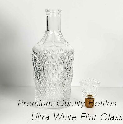 comprar Tapón de cristal botella de cristal de brandy botella de cristal carafe botella de cristal electroplataje dorado Fabricación en línea