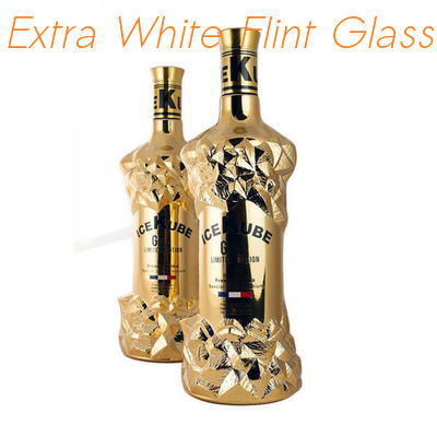 Buen precio Capa de oro de electrochapado de oro del vacío de la botella de la vodka del cubo de hielo 200ml 1000ml en línea