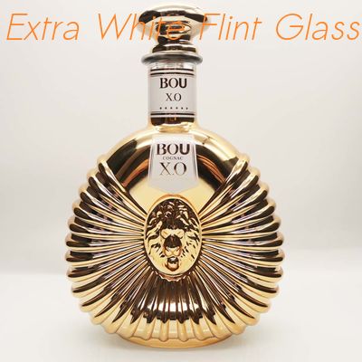 comprar La botella de vidrio del coñac de XO 750ml limpia la capa con la aspiradora de electrochapado de oro online manufacture