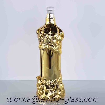 comprar Las bebidas espirituosas de lujo de Borbón de la vodka embotellan a Flint Wine Bottle de oro único online manufacture