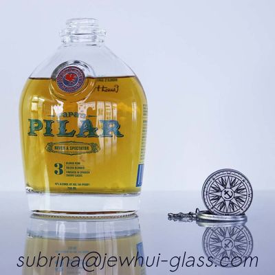 comprar 750ml Pilar Glass Fancy Rum Bottle Flint With Sliver Chain estupendo online manufacture