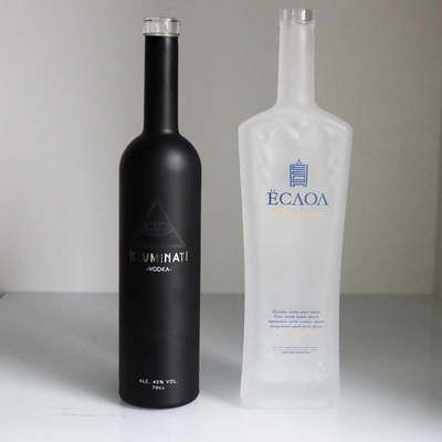 comprar Botella de Gin Unique Premium Frosted Glass de la vodka con la impresión de la pantalla online manufacture