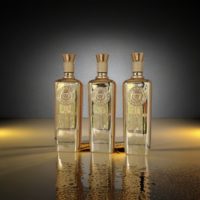 Buen precio Botella de whisky superior grabada en relieve adornada de electrochapado 750ml en línea