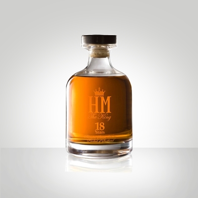 Buen precio 0.75L vidrio Crystal Rum Decanter 21.5m m con la pintura de la pendiente de los tapónes de cristal en línea