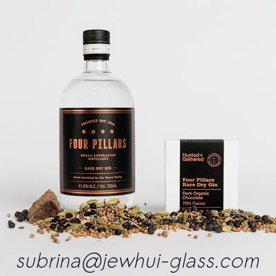 Buen precio Ron Vodka 21.5MM Botella de ginebra de vidrio 850g Tapón de vidrio hueco en línea