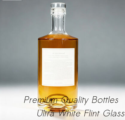 Buen precio Botella de vidrio de whisky Jersey de 750 ml -Personalización, botella de vidrio Super Flint, ron americano en línea