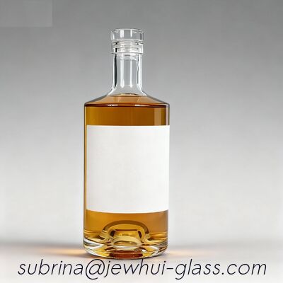 Buen precio Botella de vidrio de whisky Jersey de 750 ml -Personalización, botella de vidrio Super Flint, ron americano en línea