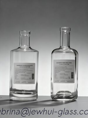 Buen precio Botella de vidrio de vodka de 750 ml -Personalización, botella de vidrio de súper piedra, botella de lujo en línea
