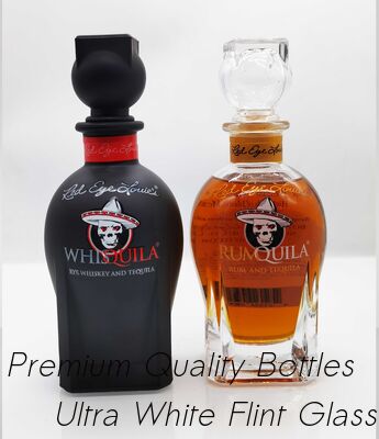 Buen precio Botella de vidrio con caja mezclada de 375 ml para ron y whisky, botella de vidrio para vodka en línea