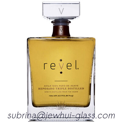 Buen precio Extra Enejo, Reposado, Botella de vidrio de tequila de plata, botella de vidrio Super Flint con tapones de vidrio en línea