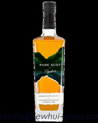 Buen precio Botellas de vidrio de whisky puro Scott de 50 ml, 700 ml y 1000 ml en línea