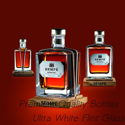 Buen precio Decantador de vidrio tallado Super Flint Diamond, XO, brandy, vodka, licor, ginebra, ron, tequila, whisky, brandy, botella de vidrio de licor con tapones de vidrio macizo en línea