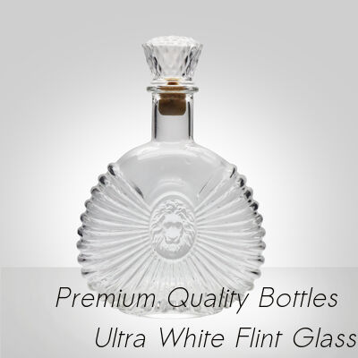 Buen precio Decantador de vidrio tallado Super Flint Diamond, XO, brandy, vodka, licor, ginebra, ron, tequila, whisky, brandy, botella de vidrio de licor con tapones de vidrio macizo en línea