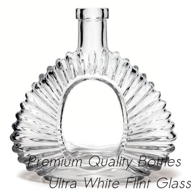 Buen precio Vidrio de forma ovalada de Brandy o Xo, Flasca de 100 ml 500 ml con cerraduras de vidrio de corcho de madera en línea