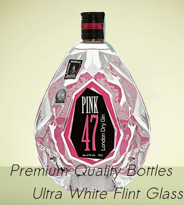 Buen precio Rosa 47 botella de cristal de ginebra con bordes cortados de diamante en línea