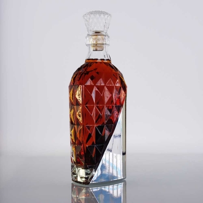 Buen precio Vacío de la botella de vidrio del whisky de la vodka de XO que electrochapa las botellas de cristal de 1 licor del litro 22m m en línea